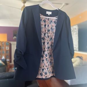 Navy Blue Blazer w/Ruched Sleeves, Skies Are Blue brand from Nordstrom